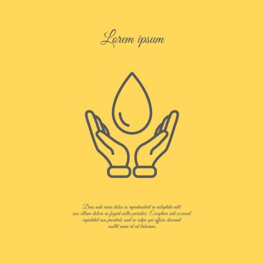 Eller simgesini su damlaları