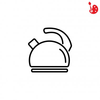 Su ısıtıcısı düz simgesi.