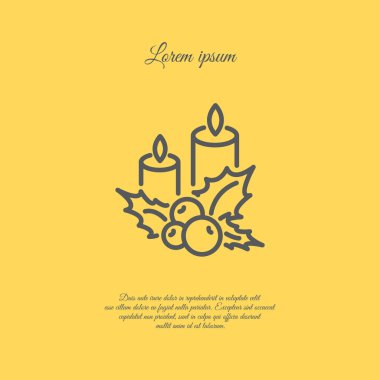 Noel mum ve holly berry simgesi