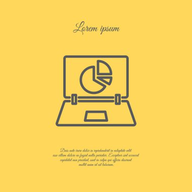 Dizüstü bilgisayar ve pasta grafik simgesi