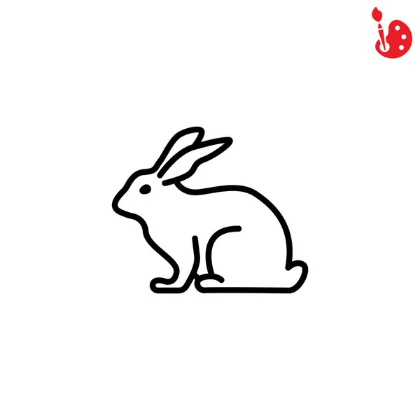 Conejo icono plano — Vector de stock