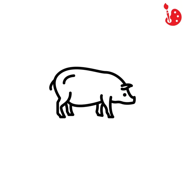 Pig, livestock icon — Stock Vector