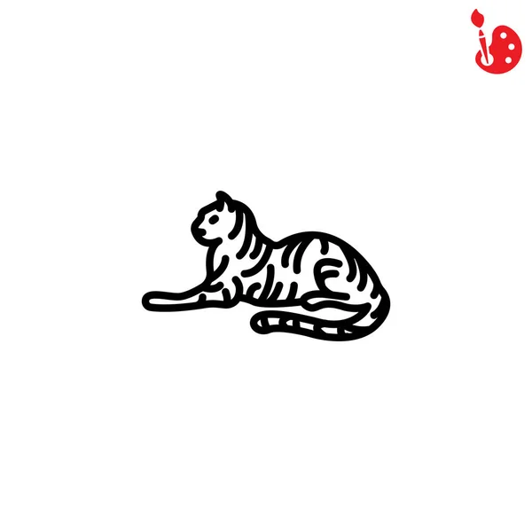 Dziki ikona Zwierzęta Tygrys — Wektor stockowy