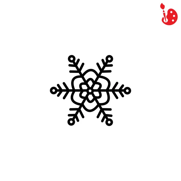 Copo de nieve icono plano — Vector de stock