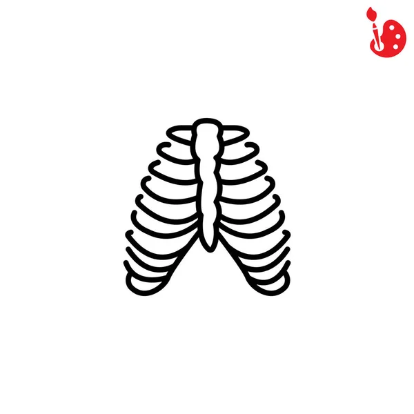 Costillas icono médico — Vector de stock