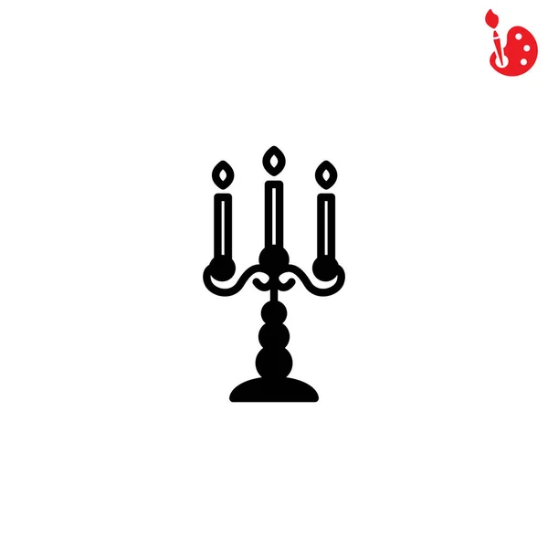 Candelero con icono de velas encendidas — Vector de stock