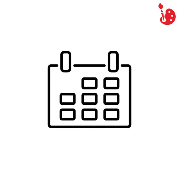 Kalender-Webzeilen-Symbol — Stockvektor