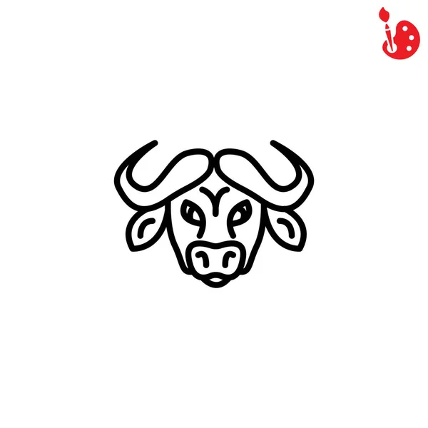 Ícone de búfalo animal selvagem — Vetor de Stock