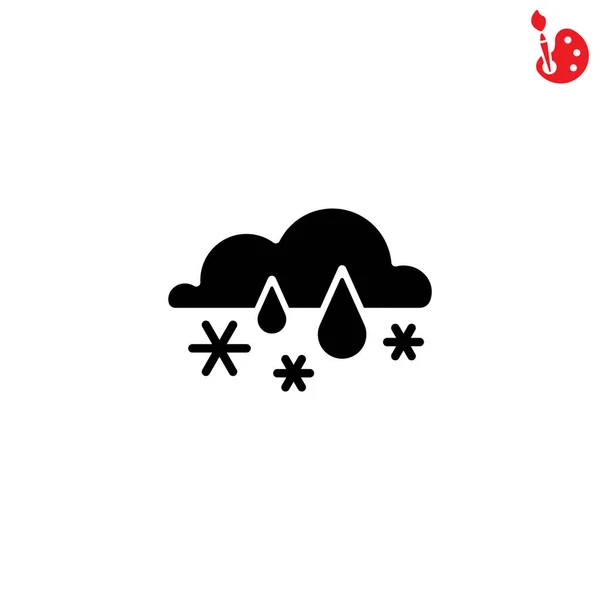 Śnieg z deszczem ikona sieci Web. — Wektor stockowy