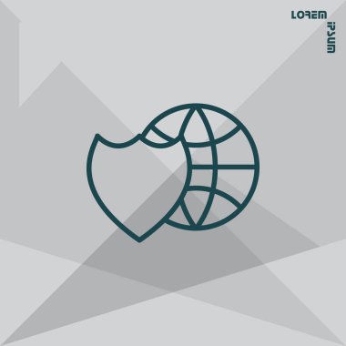 Dünya küre simgesiyle kalkan