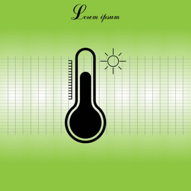 termometre düz simgesi