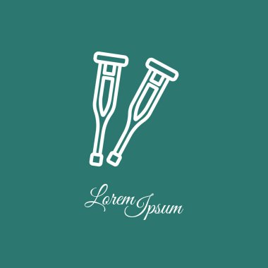 koltuk değneği basit simgesi