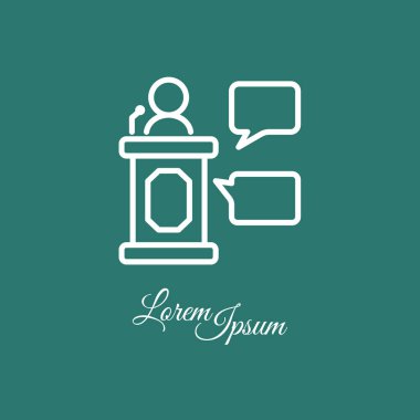 Tribün simgesinden konuşan hatip