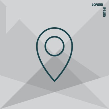 Harita işaretçi düz çizgi simgesi