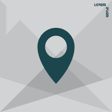 Harita işaretçi düz çizgi simgesi