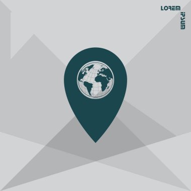 Harita işaretçi düz çizgi simgesi