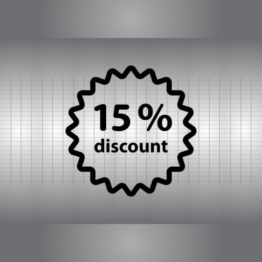 fifteen percent discount icon clipart