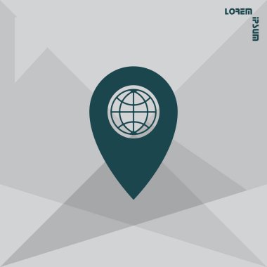 Harita işaretçi düz çizgi simgesi