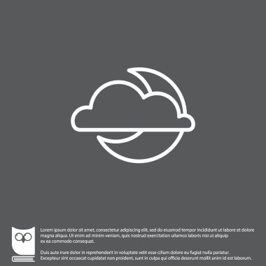 bulut ve ay hava simgesi