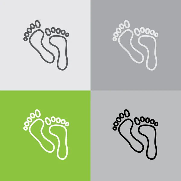 Footprints flat icon — Stock Vector