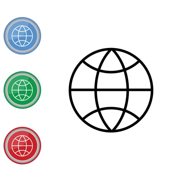 Set di icone piatte globo — Vettoriale Stock