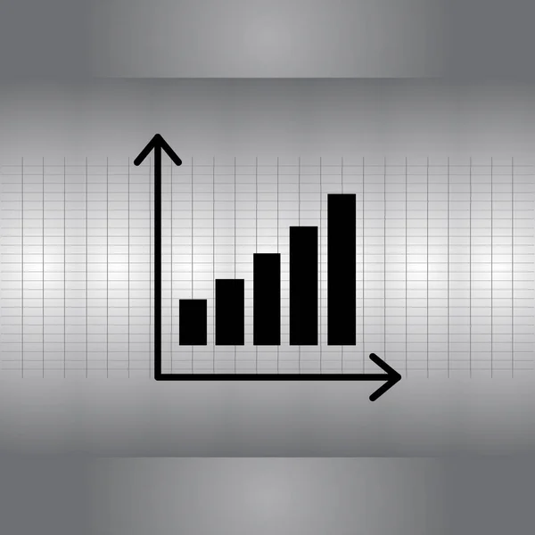 Ícone gráfico crescente — Vetor de Stock