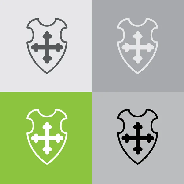 Conjunto de ícones planas escudo — Vetor de Stock