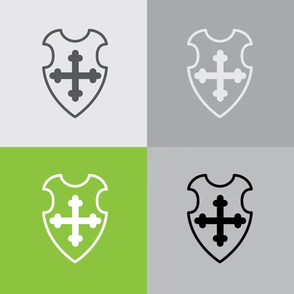 Conjunto de iconos planos de escudo — Vector de stock