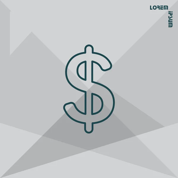Icono de Dollar Line — Vector de stock