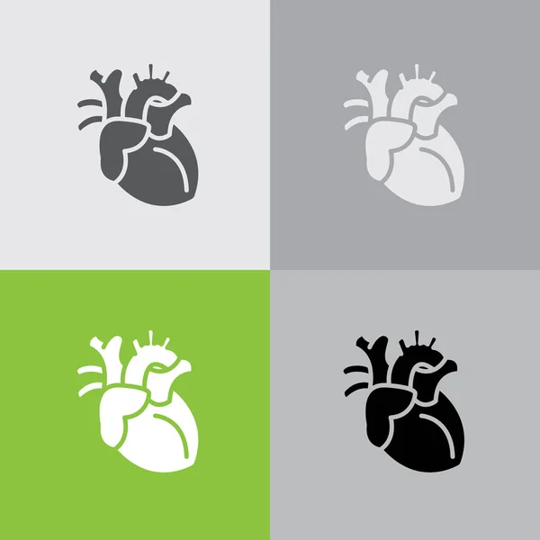 Corazón humano línea web icono — Vector de stock