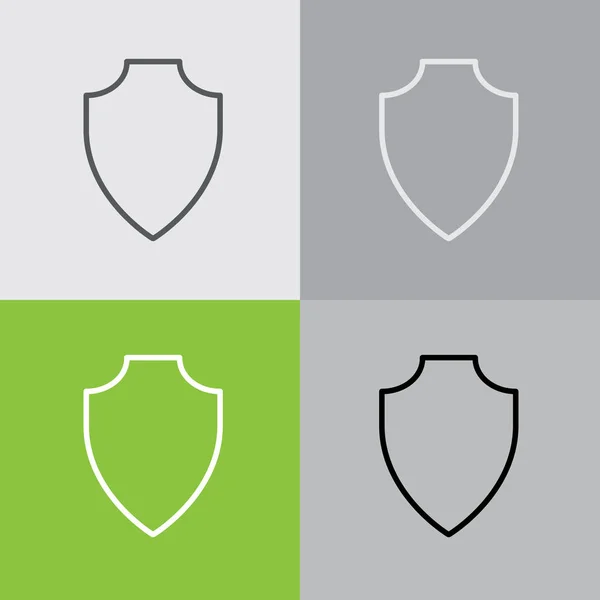 Set of shield flat icons — Stock Vector