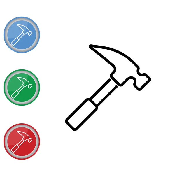 Marteau outils signe — Image vectorielle