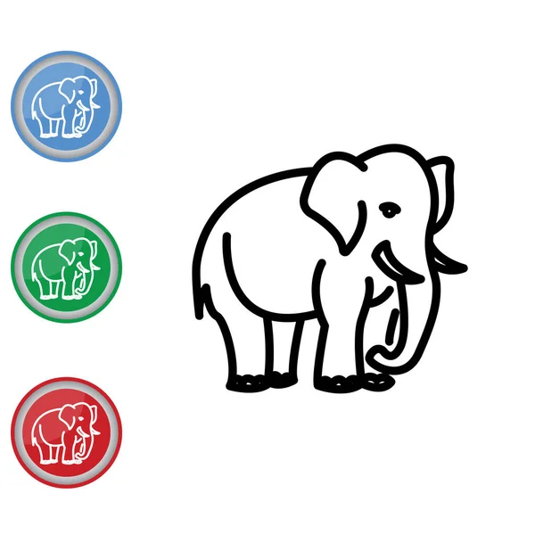 Εικονίδιο γραμμής ελέφαντα — Διανυσματικό Αρχείο