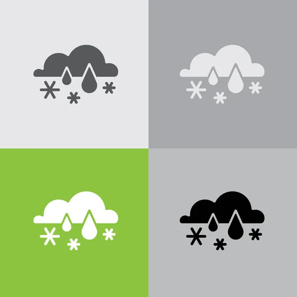 Sneeuw met regen pictogram — Stockvector