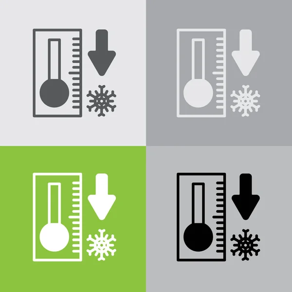 Düşük sıcaklık simgesi ile termometre — Stok Vektör