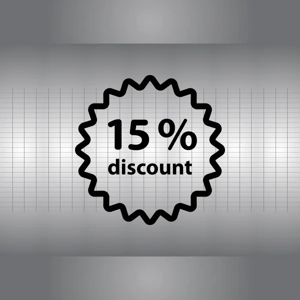 Fifteen percent discount icon — Stock Vector