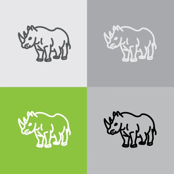 Icona linea rinoceronte — Vettoriale Stock