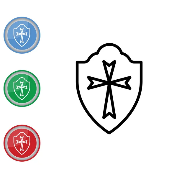 Conjunto de iconos planos de escudo — Vector de stock