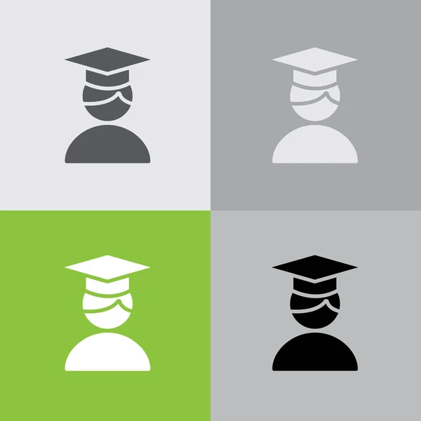 Iconos de estudiante graduado — Vector de stock