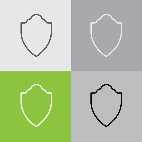 Set of shield flat icons — Stock Vector