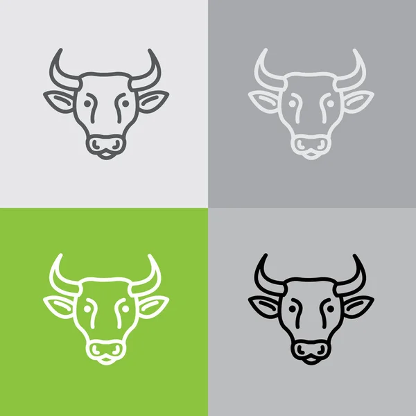 Granja vaca icono — Vector de stock