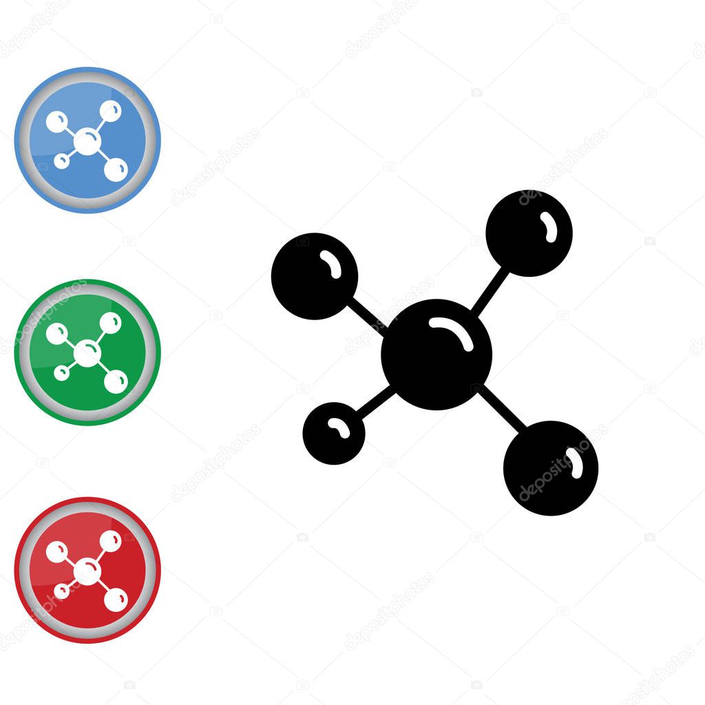 Set of Molecule flat icons, vector, illustration