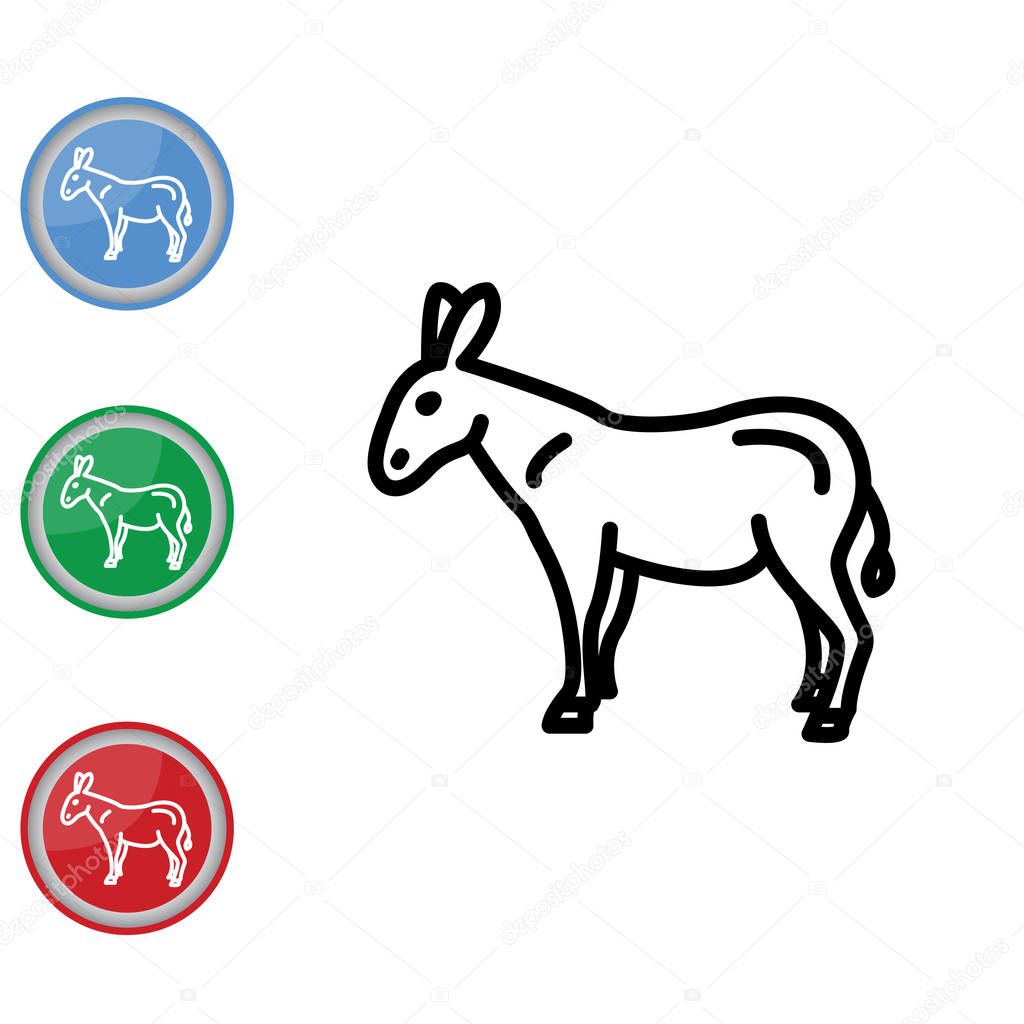 Donkey icons set