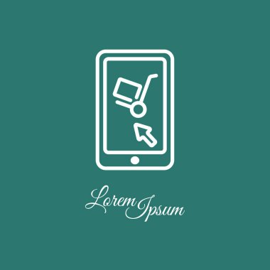 Arabası smartphone simgesinin ekranda