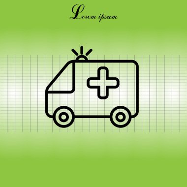 Ambulans çizgisi simgesi