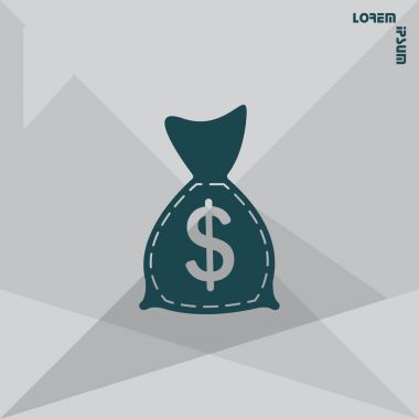 İçinde para simgesi olan çanta 