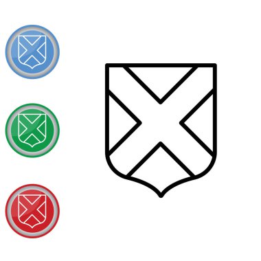 Kalkan düz simgeler kümesi