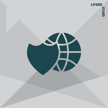 Dünya küre simgesiyle kalkan