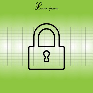 düz asma kilit simgesi