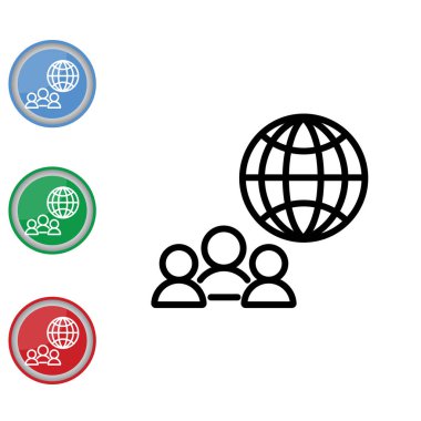 İnsanlar ve küre simgeler grubunu